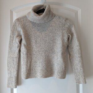 XS Banana Republic cream marbled cropped turtleneck sweater